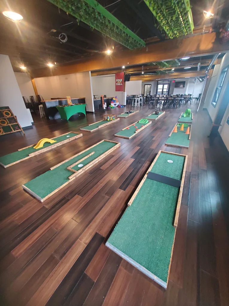Full course inside an indoor event venue