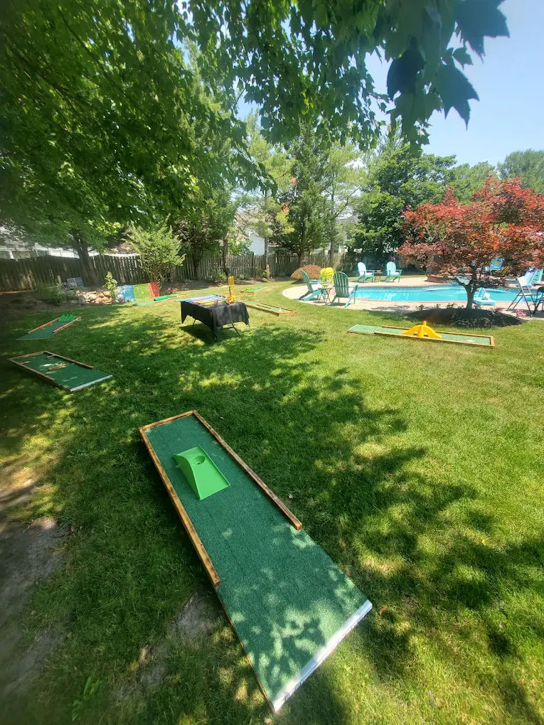 Poolside backyard party